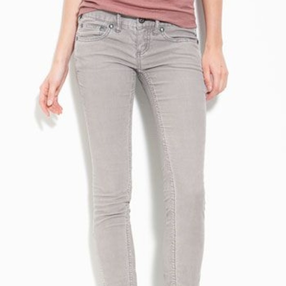 Free People Denim - Free People Gray Corduroy Skinny Jeans